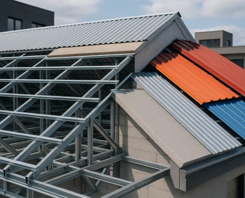 سقف سازه های ال اس اف؛ انواع پوشش و جزئیات اجرا