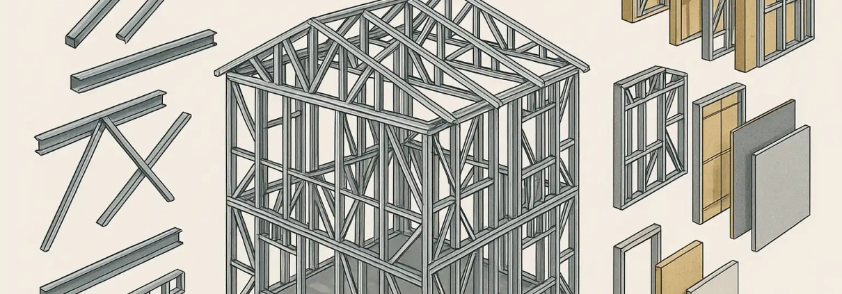سازه LSF چیست در مراکز فنی مهندسی؟ مروری جامع بر سیستم قاب‌بندی فولادی سبک