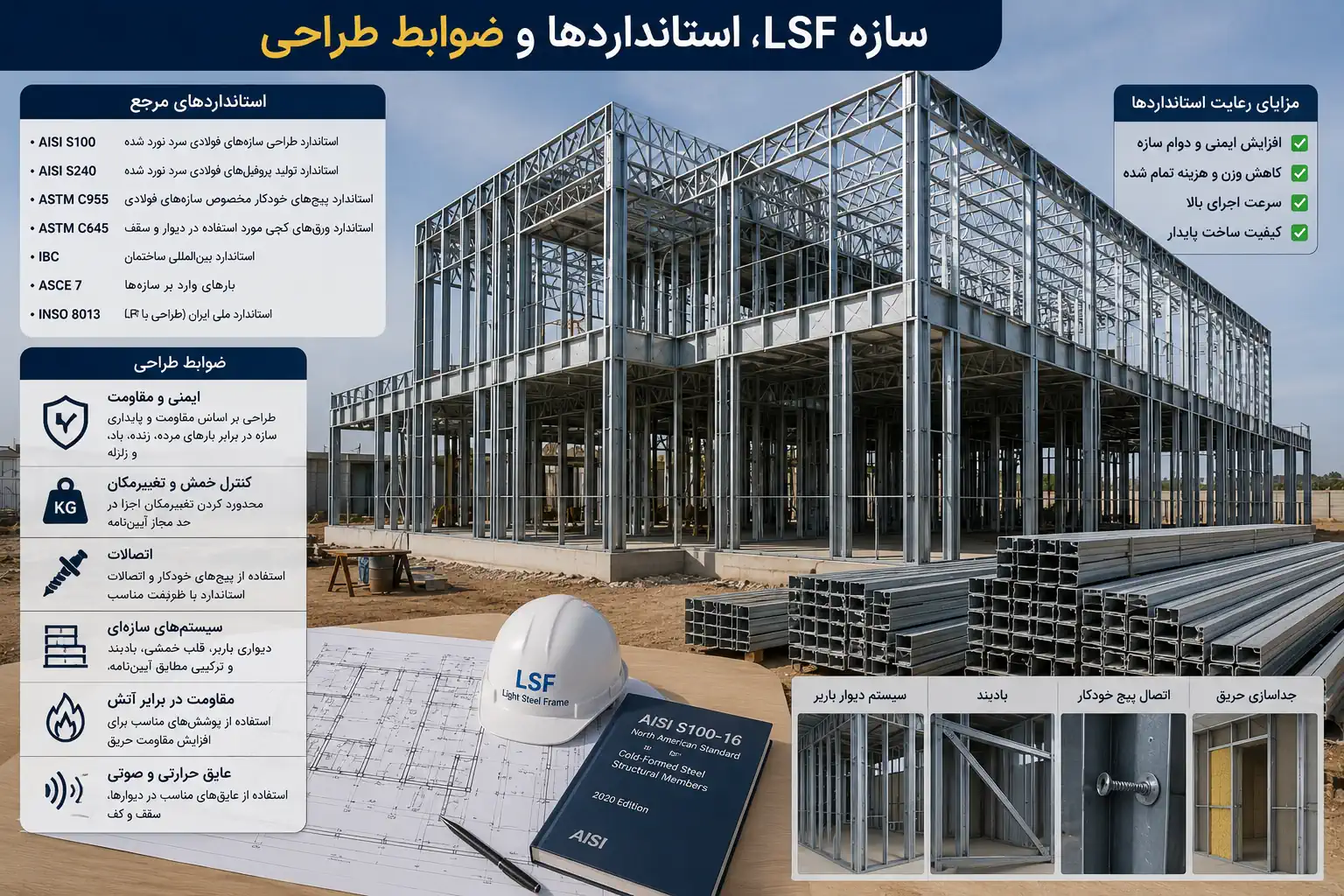 سازه LSF، استانداردها، ضوابط طراحی