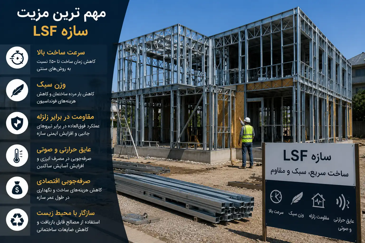 مهم_ترین مزیت سازه LSF